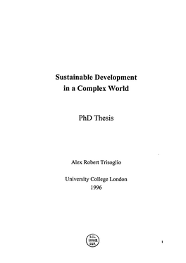 Sustainable Development in a Complex World Phd Thesis