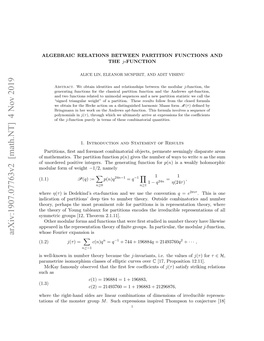 Algebraic Relations Between Partition Functions and the $ J $-Function