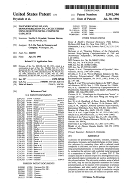 IIIHIIII US005541346A United States Patent (19) 11 Patent Number: 5,541,346 Drysdale Et Al