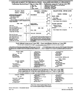 Diseases Subject to the Regulations