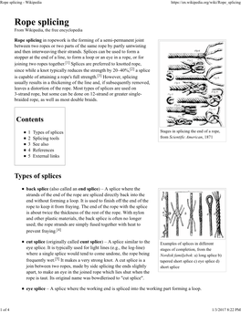 Rope Splicing in Ropework Is the Forming of a Semi-Permanent Joint