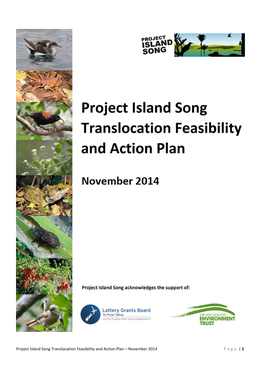 Download Our Translocation Feasibility and Action Plan