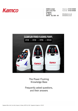 The Power Flushing Knowledge Base Frequently Asked Questions, And