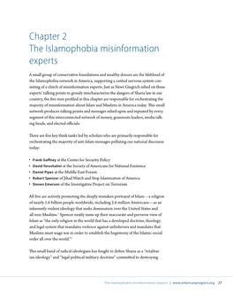 Chapter 2 the Islamophobia Misinformation Experts