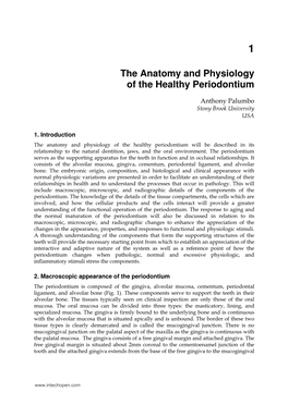 The Anatomy and Physiology of the Healthy Periodontium