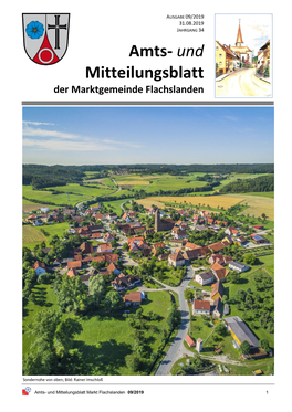 Amts- Und Mitteilungsblatt Der Marktgemeinde Flachslanden