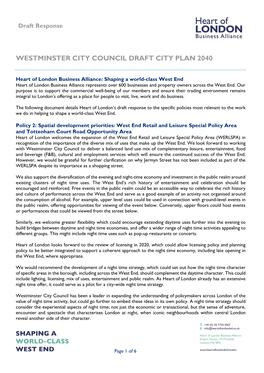 Westminster City Council Draft City Plan 2040