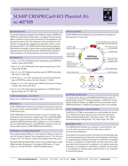 SLX4IP CRISPR/Cas9 KO Plasmid (H): Sc-407109