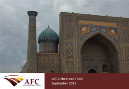 AFC Asia Frontier Fund September 2013 AFC Uzbekistan Fund August