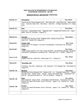 601 206. Graduation Day Bus Routes