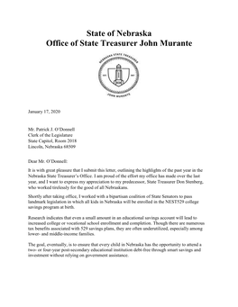 State of Nebraska Office of State Treasurer John Murante