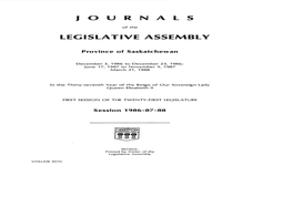 Journals Legislative Assembly