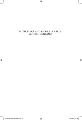 Faith, Place and People in Early Modern England