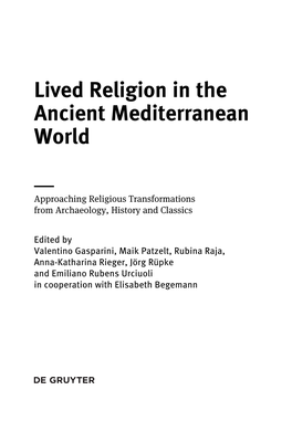 Lived Religion in the Ancient Mediterranean World