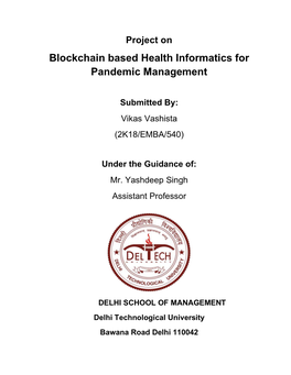 Blockchain Based Health Informatics for Pandemic Management