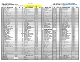 Cedar Crest Ice Cream JUNE 2021 Order Lead Time: 48 Hours Prior