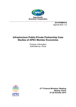 Infrastructure Public-Private Partnership Case Studies of APEC Member Economies