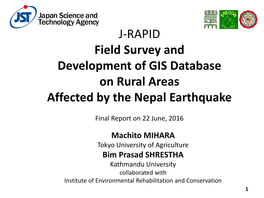 J-RAPID Field Survey and Development of GIS Database on Rural Areas Affected by the Nepal Earthquake