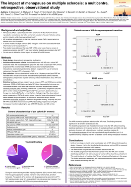 The Impact of Menopause on Multiple Sclerosis: a Multicentre, Retrospective, Observational Study Authors: D