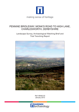 Pennine Bridleway, Monk's Road to High Lane, Charlesworth, Derbyshire