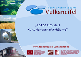 Alfred Bauer: LEADER-Region Vulkaneifel Fördert Die