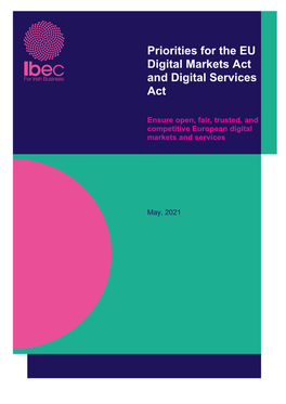Priorities for the EU Digital Markets Act and Digital Services Act