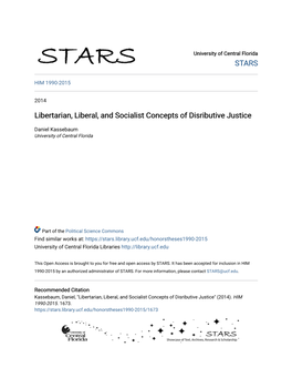 Libertarian, Liberal, and Socialist Concepts of Disributive Justice