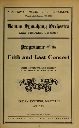 Boston Symphony Orchestra Concert Programs, Season 29,1909