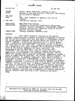 TITLE ABSTRACT DOCUMENT RESUME CS 006 994 Grover, Susan Hendri6ts;'Cranney, A. Garr 95P.; Some Examples in Appendix Will Not Be