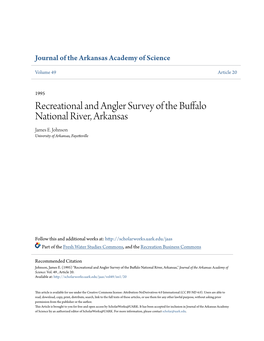 Recreational and Angler Survey of the Buffalo National River, Arkansas James E