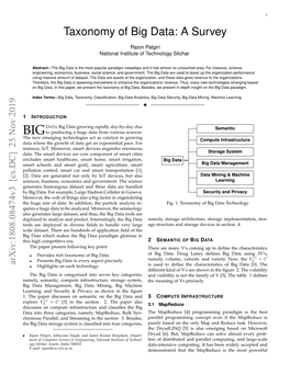 Taxonomy of Big Data: a Survey