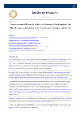 Comprehension of Requisite Variety Via Rotation of the Complex Plane Mutually Orthogonal Renderings of the Mandelbrot Set Framing an Eightfold Way -- /