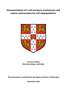 Characterisation of L-Cell Secretory Mechanisms and Colonic