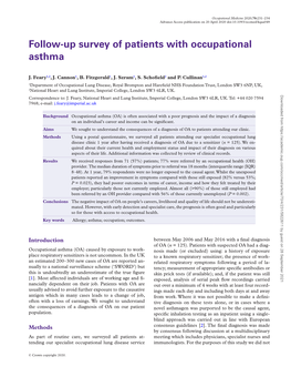 Follow-Up Survey of Patients with Occupational Asthma