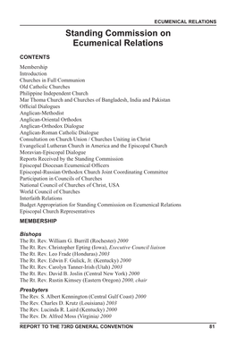 2000 Standing Commission on Ecumenical Relations