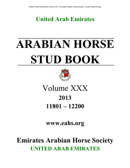 UAE Arabian Horse St