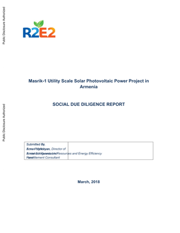 Masrik-1 Utility Scale Solar Photovoltaic Power Project in Armenia