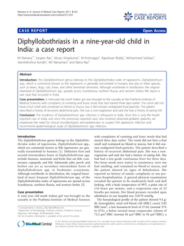 Diphyllobothriasis in a Nine-Year-Old Child in India