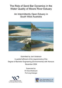 The Role of Sand Bar Dynamics in the Water Quality of Moore River Estuary