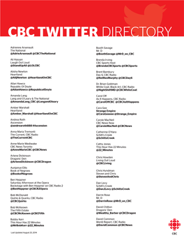Cbc Twitter Directory