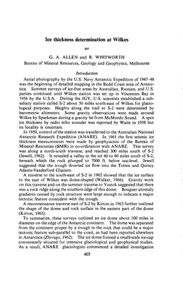 Ice Thickness Determination at Wilkes