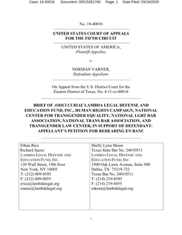 19-40016 Document: 00515351760 Page: 1 Date Filed: 03/19/2020