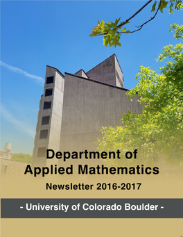 Department of Applied Mathematics Newsletter 2016-2017