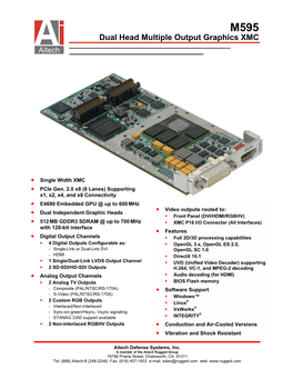 Dual Head Multiple Output Graphics XMC Aitech