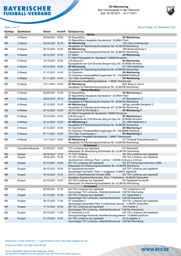 SV Weichering Alle Vereinsspiele in Der Übersicht Zeit: 24.09.2021 - 14.11.2021