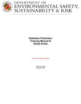 Radiation Protection Training Manual & Study Guide