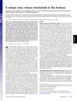 A Unique Virus Release Mechanism in the Archaea