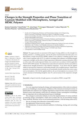 Changes in the Strength Properties and Phase Transition of Gypsum Modiﬁed with Microspheres, Aerogel and HEMC Polymer