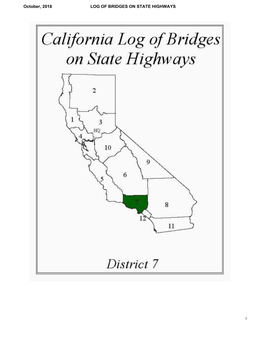 Log of Bridges on State Highways