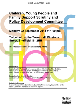 Children, Young People and Family Support Scrutiny and Policy Development Committee